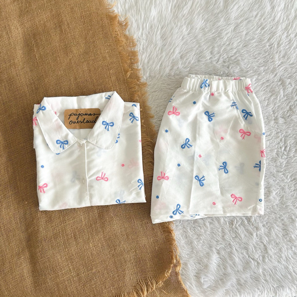 JULIANA | koreanwoven/twill shortsleeves + shorts buttondown set | PajamasOverload