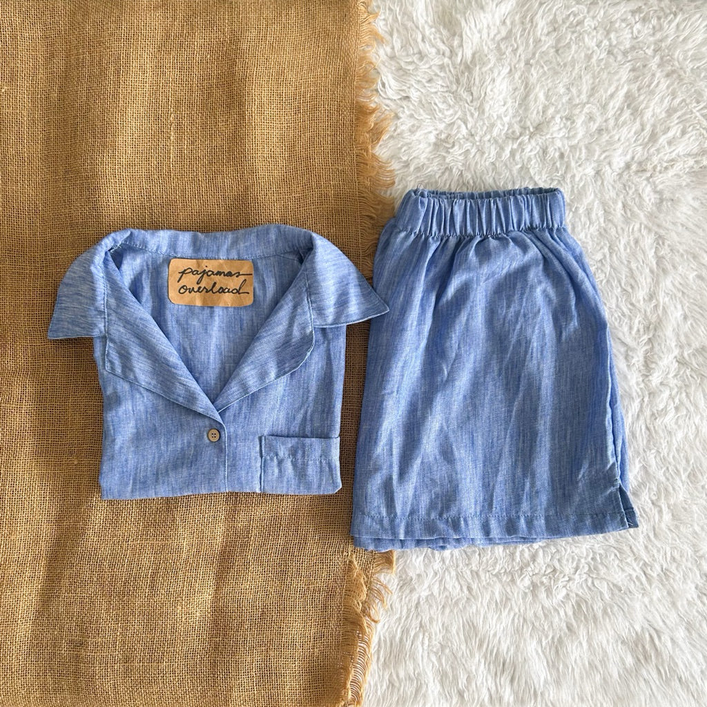 BRIA | viscose linen shortsleeves + shorts sleepwear pajama set | PajamasOverload