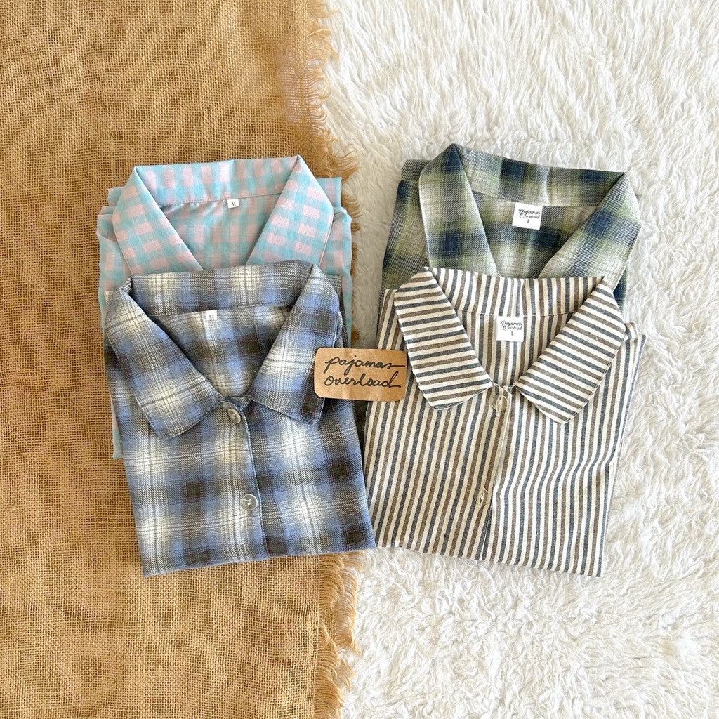 JULIANA | koreanwoven/twill shortsleeves + shorts buttondown set | PajamasOverload
