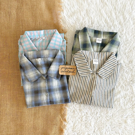 JULIANA | koreanwoven/twill shortsleeves + shorts buttondown set | PajamasOverload