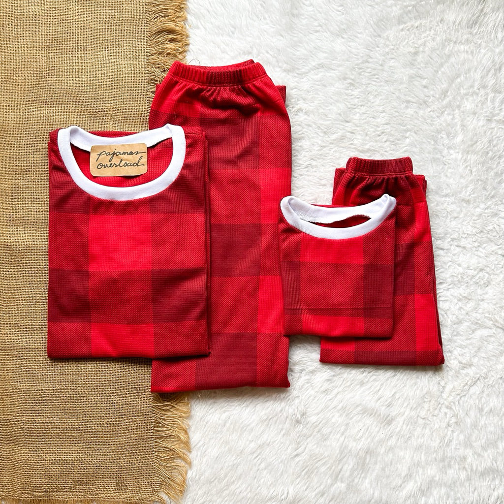 CHRISTMAS FAMILY | cotton waffle shirt + pants sleepwear pajama set | PajamasOverload