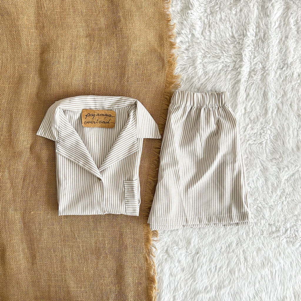 BRIA | chambray shortsleeves top + shorts sleepwear set | PajamasOverload