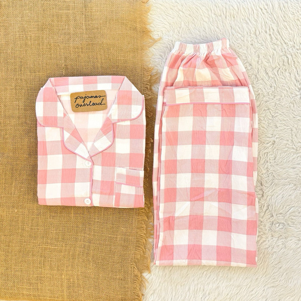 TINA | crumpled shortsleeves top + pants sleepwear pajama set | PajamasOverload