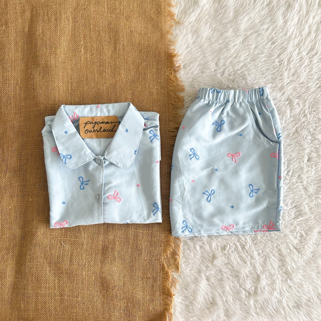 JULIANA | koreanwoven/twill shortsleeves + shorts buttondown set | PajamasOverload