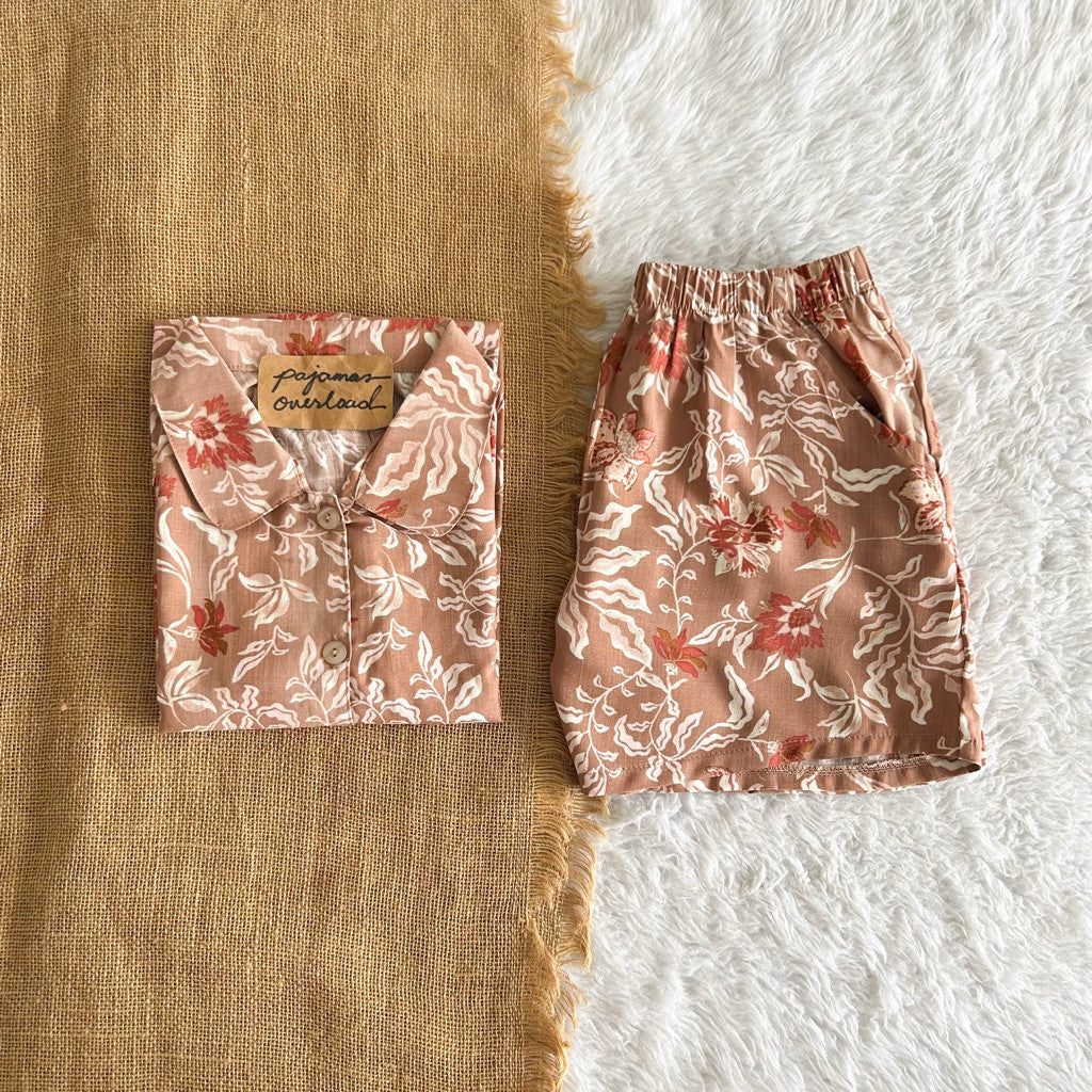 JULIANA | soft linen shortsleeves + shorts buttondown set | PajamasOverload