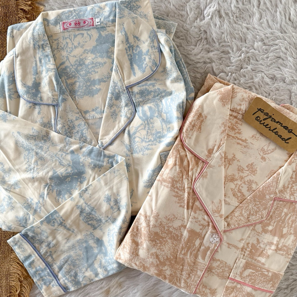 𝐑𝐎𝐒𝐒 | Poly Cotton longsleeves top + pants sleepwear pajama set | PajamasOverload