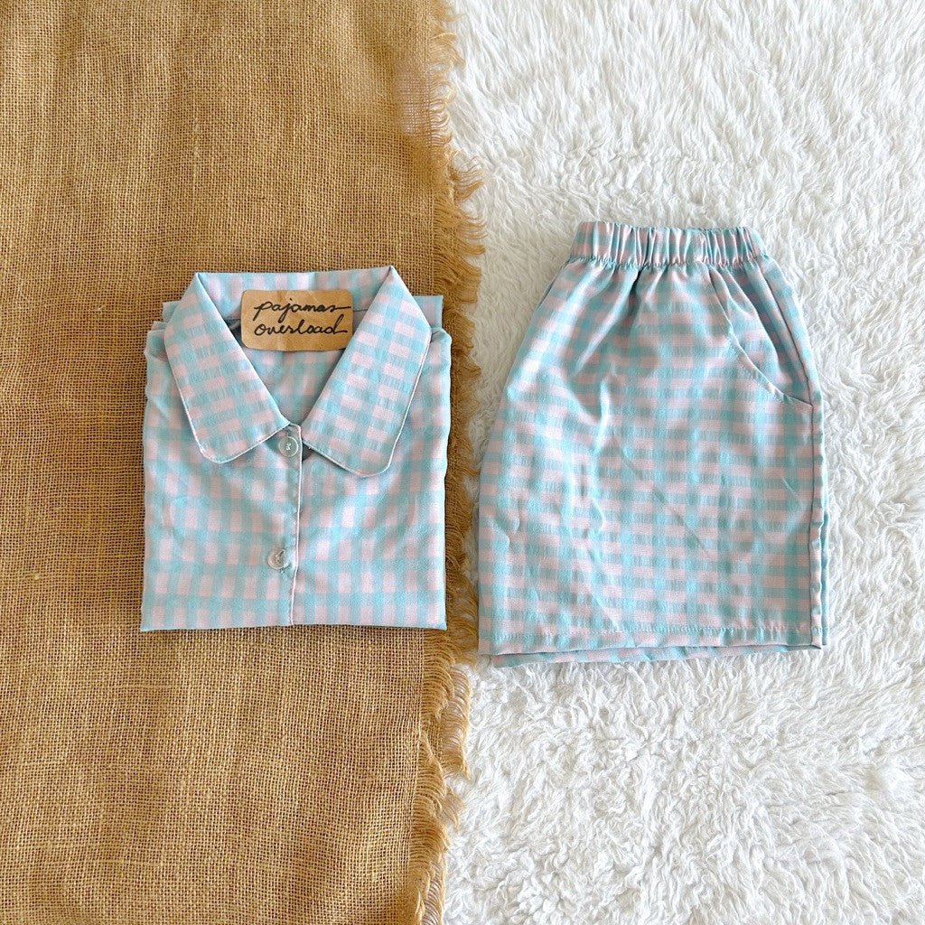 JULIANA | koreanwoven/twill shortsleeves + shorts buttondown set | PajamasOverload