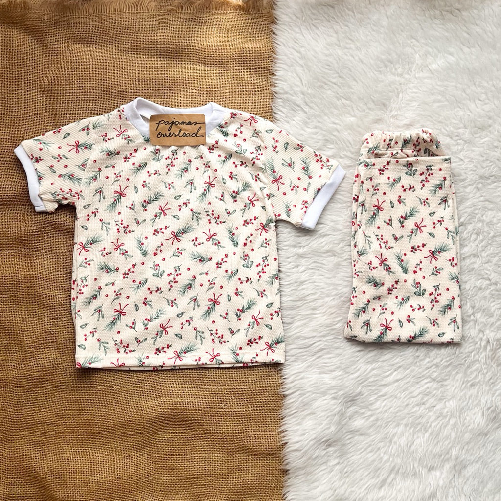CHRISTMAS FAMILY | cotton waffle shirt + pants sleepwear pajama set | PajamasOverload