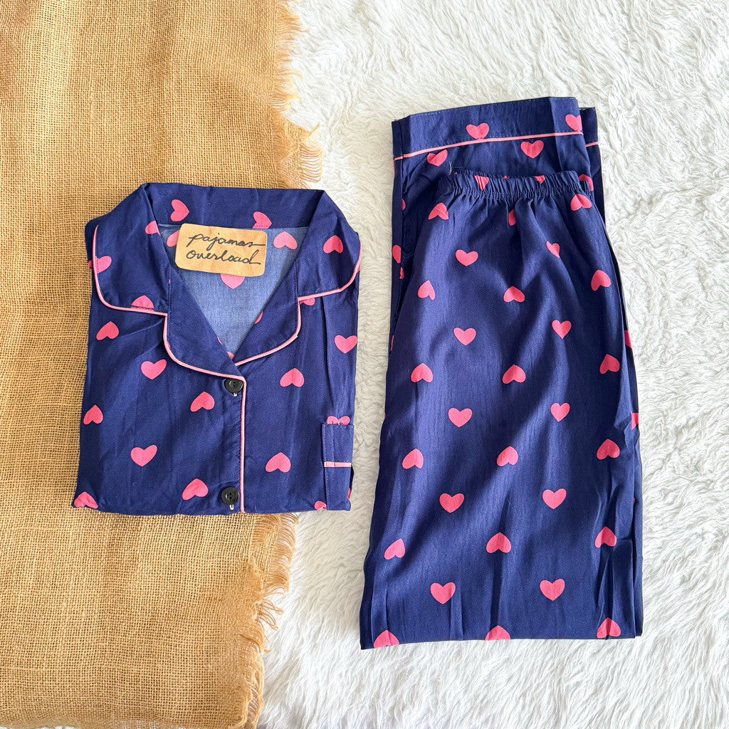 TINA | crumpled shortsleeves top + pants sleepwear pajama set | PajamasOverload