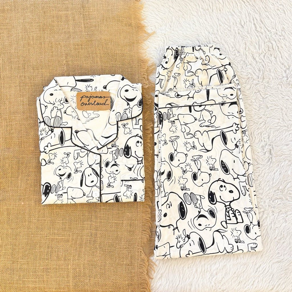 TINA | crumpled shortsleeves top + pants sleepwear pajama set | PajamasOverload