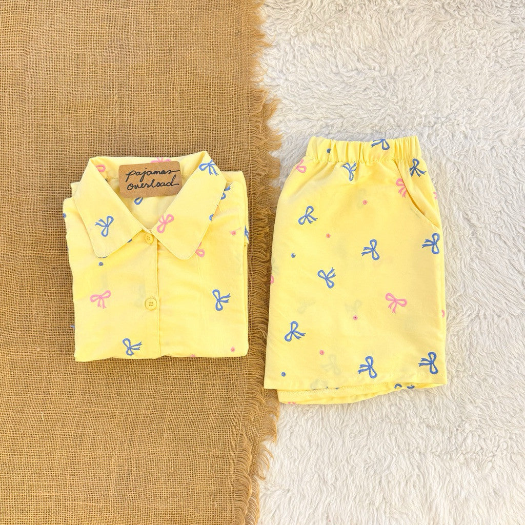 JULIANA | koreanwoven/twill shortsleeves + shorts buttondown set | PajamasOverload
