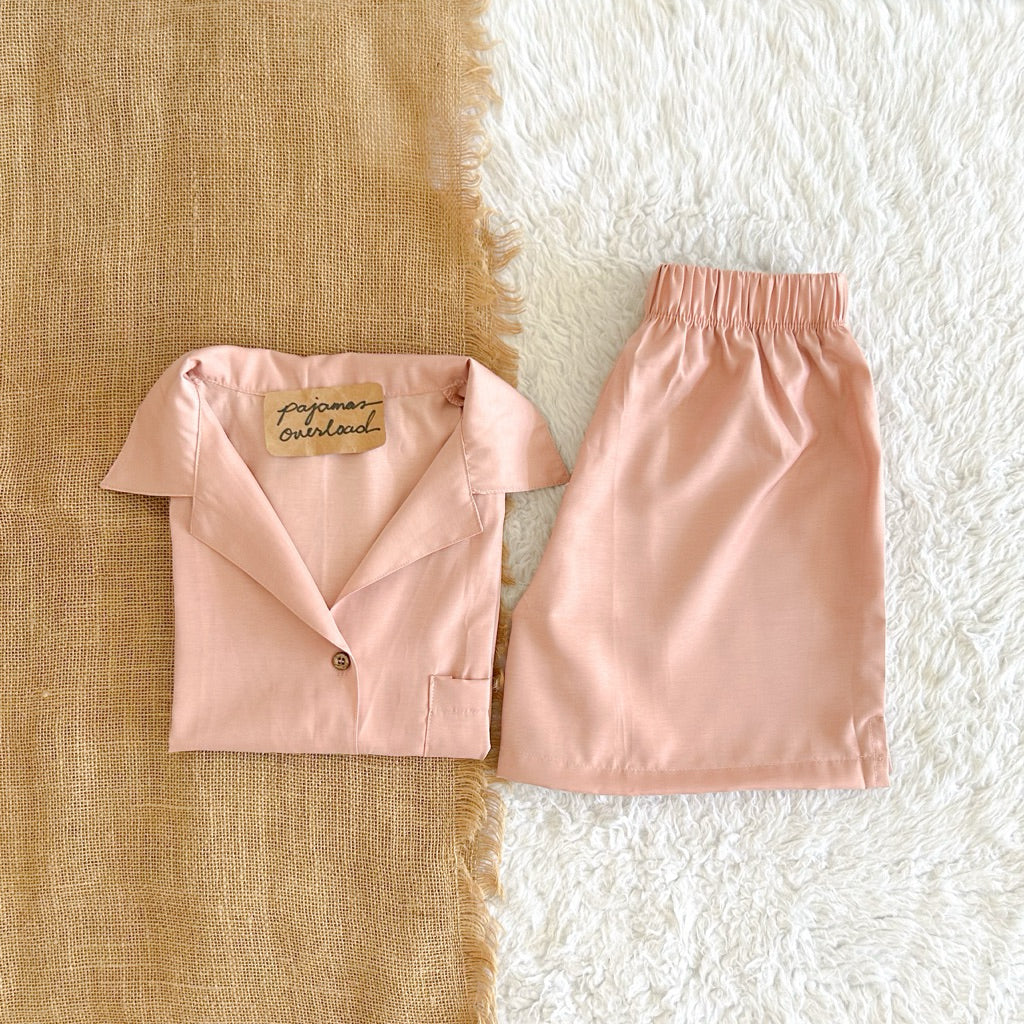 BRIA | cotton silk shortsleeves top + shorts sleepwear set | PajamasOverload