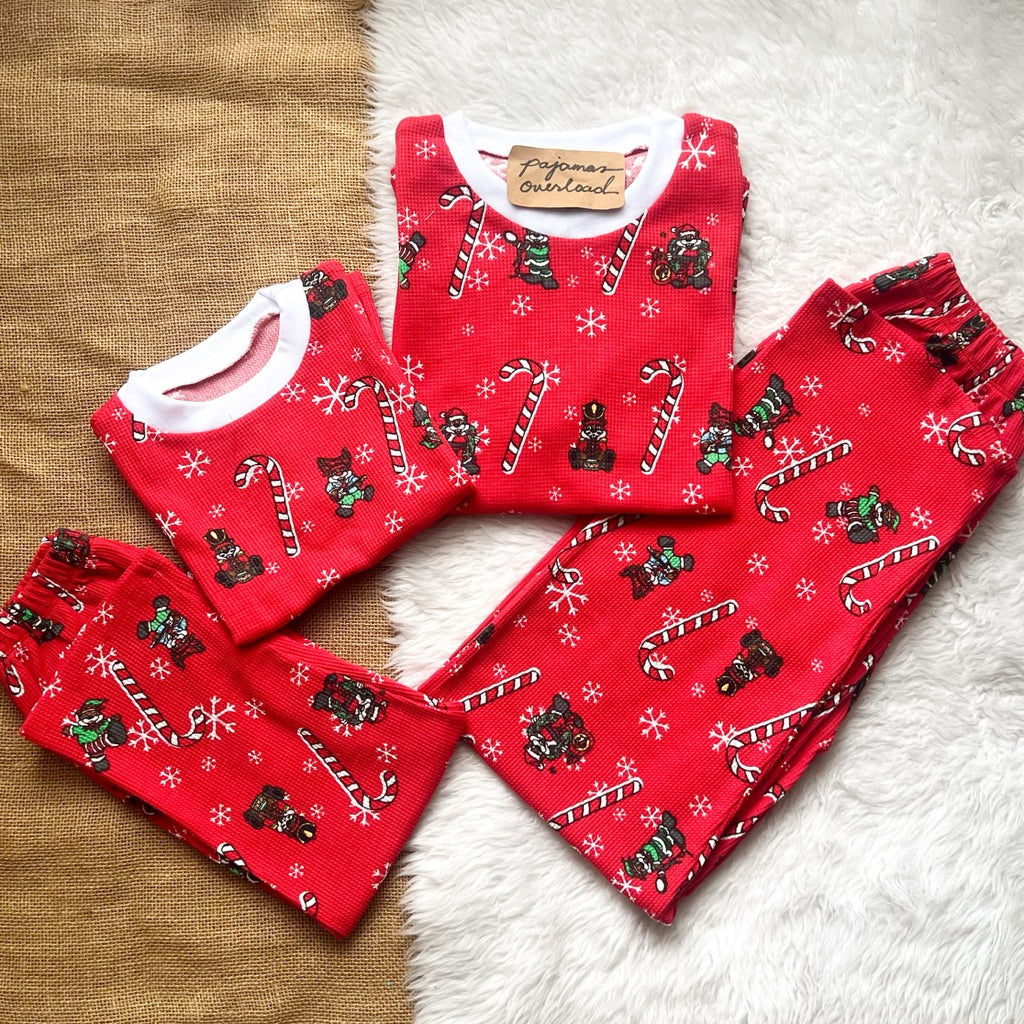 CHRISTMAS FAMILY | cotton waffle shirt + pants sleepwear pajama set | PajamasOverload