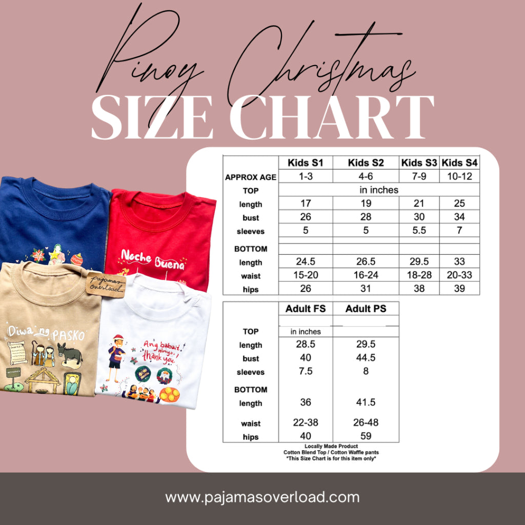 PINOY CHRISTMAS FAMILY | cotton shirt + pants sleepwear pajama set | PajamasOverload