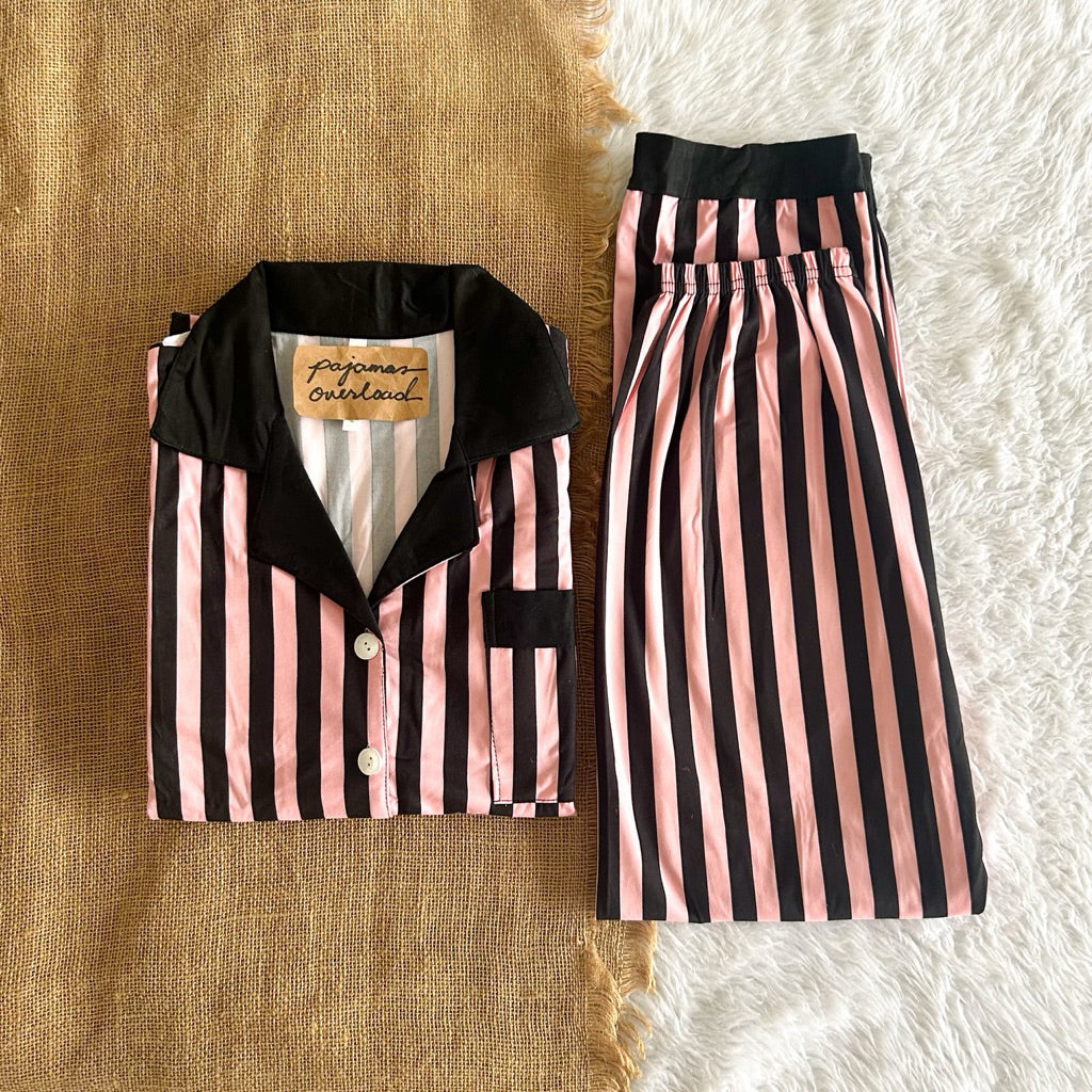 JOEY | polycotton shortsleeves top + pants sleepwear pajama set | PajamasOverload