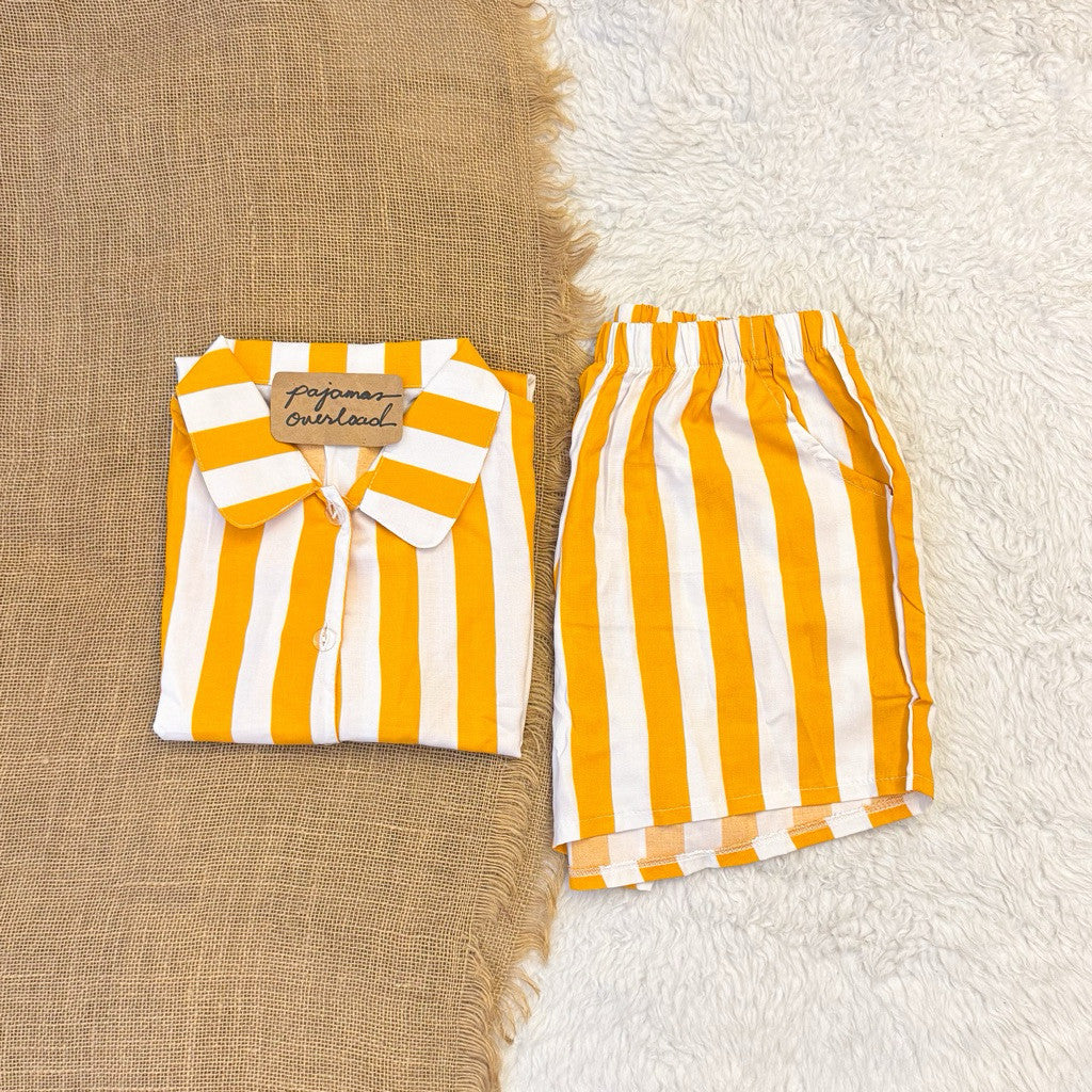 JULIANA | soft linen shortsleeves + shorts buttondown set | PajamasOverload