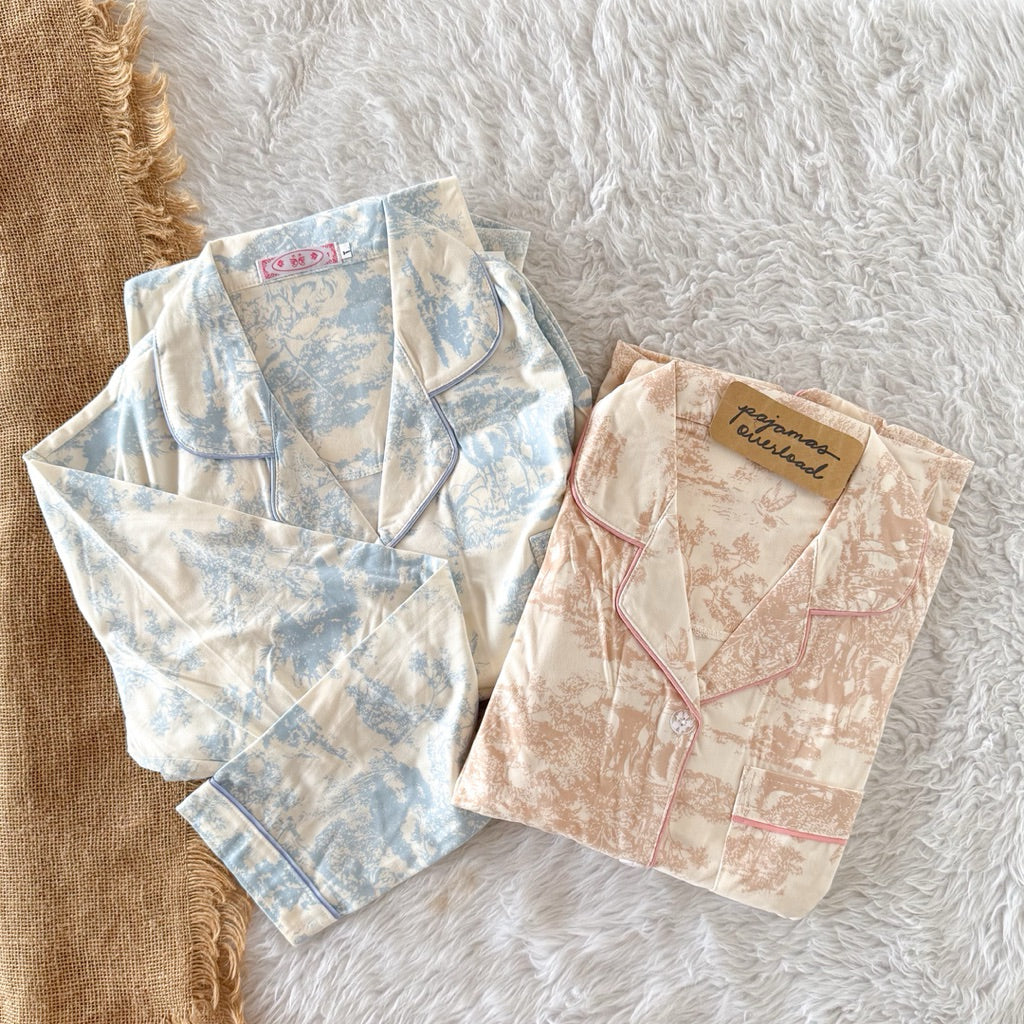𝐑𝐎𝐒𝐒 | Poly Cotton longsleeves top + pants sleepwear pajama set | PajamasOverload