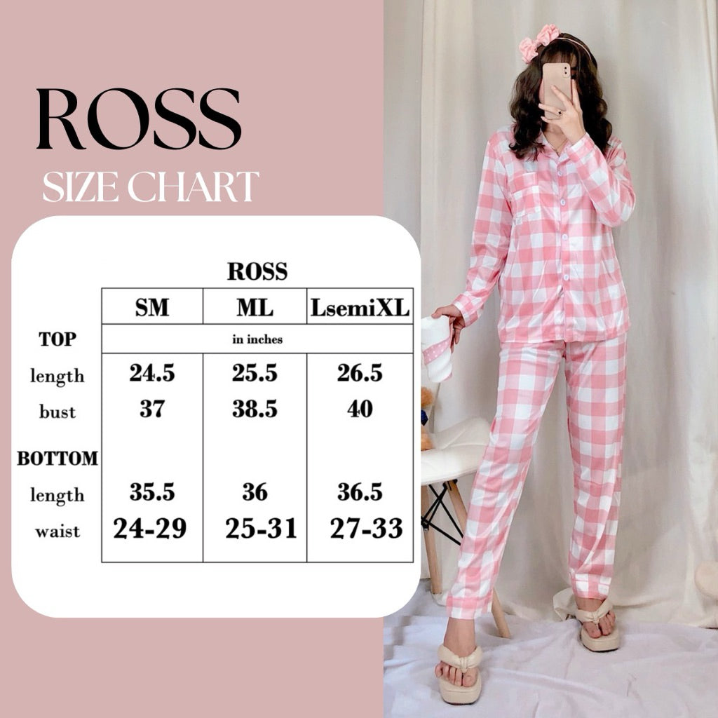 𝐑𝐎𝐒𝐒 | Poly Cotton longsleeves top + pants sleepwear pajama set | PajamasOverload