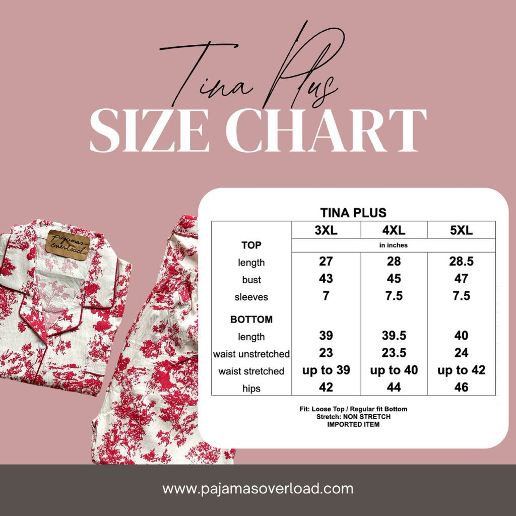 TINA PLUS | crumpled shortsleeves top + pants sleepwear pajama set | PajamasOverload