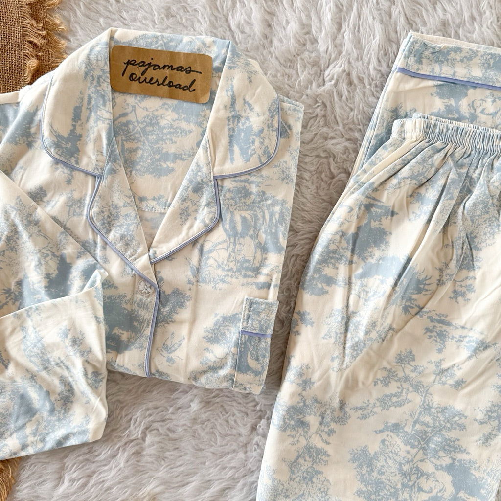 𝐑𝐎𝐒𝐒 | Poly Cotton longsleeves top + pants sleepwear pajama set | PajamasOverload