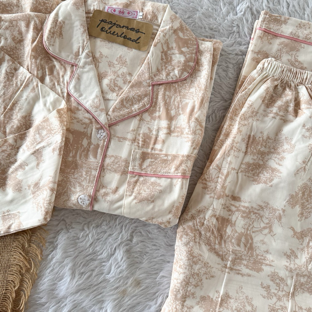 𝐑𝐎𝐒𝐒 | Poly Cotton longsleeves top + pants sleepwear pajama set | PajamasOverload