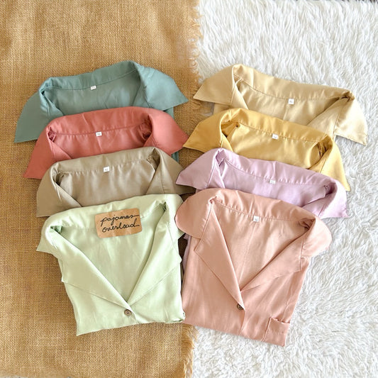 BRIA | cotton silk shortsleeves top + shorts sleepwear set | PajamasOverload