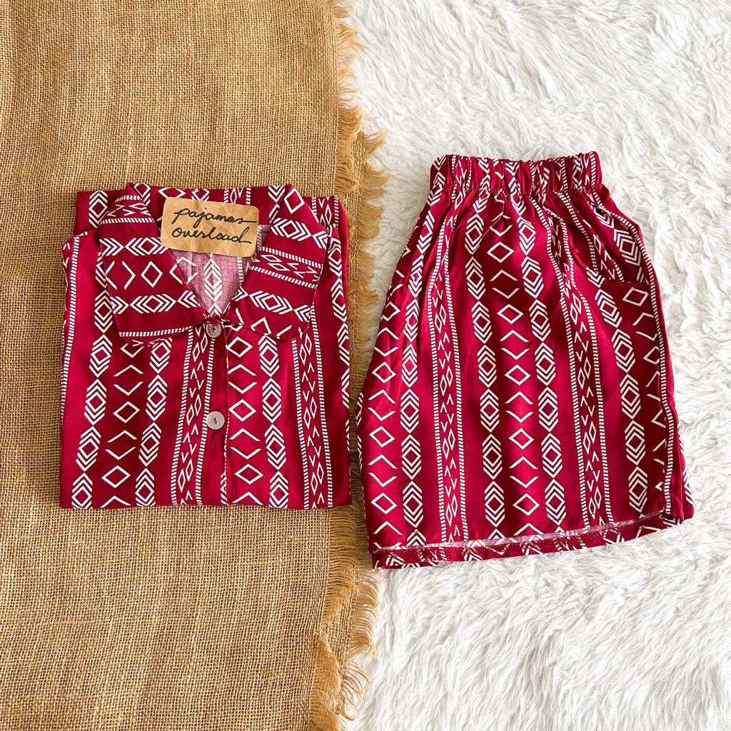 JULIANA | soft linen shortsleeves + shorts buttondown set | PajamasOverload