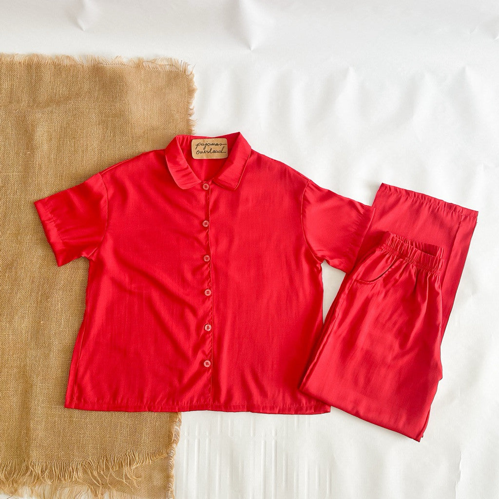 JULIANA PANTS | cotton silk shortsleeves + pants button down set | PajamasOverload