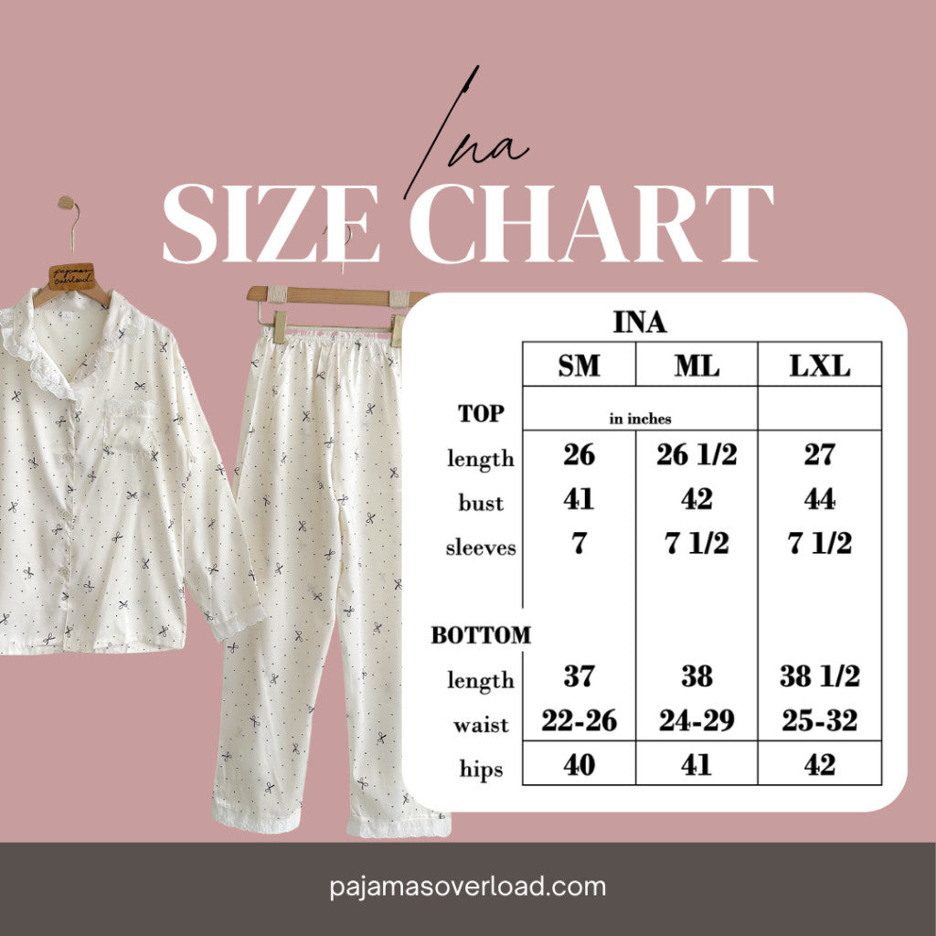 INA | satin longsleeves + pants sleepwear pajama set | PajamasOverload
