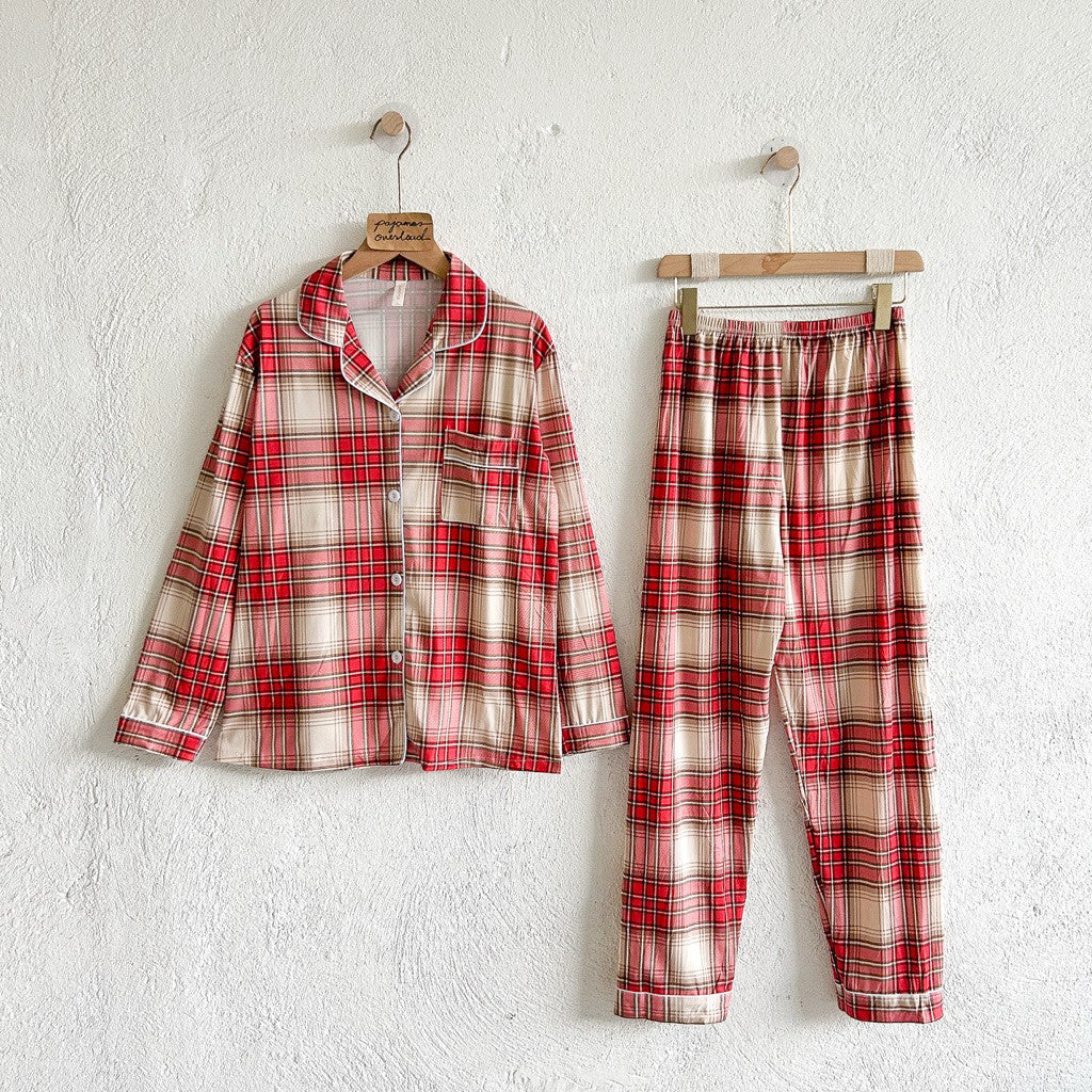 ROSS | Poly Cotton longsleeves top + pants sleepwear pajama set | PajamasOverload