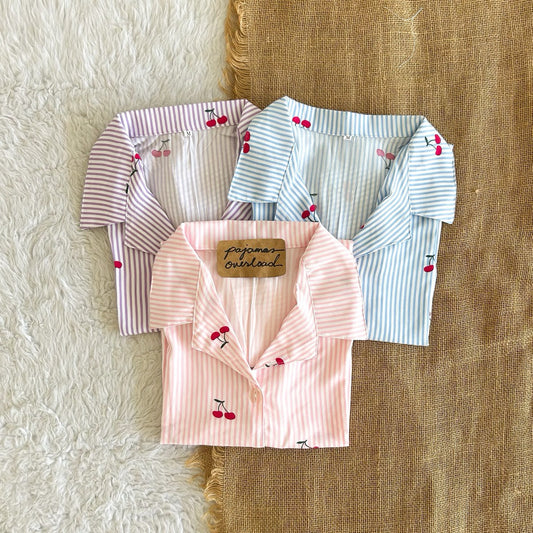 MERLIN | soft linen/Challis shortsleeves + pants sleepwear pajama set | PajamasOverload