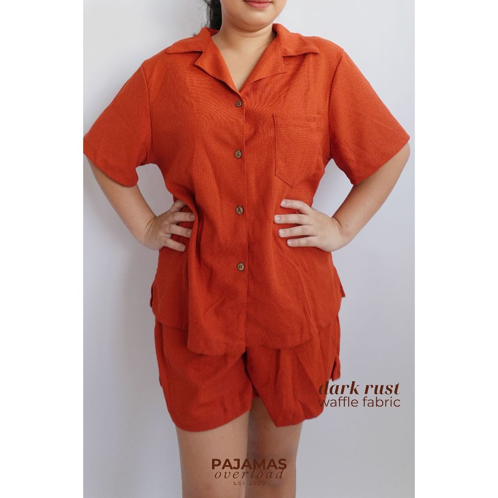 BRIA WAFFLE | waffle knit shortsleeves top + shorts loungewear set | PajamasOverload