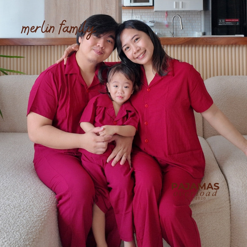 MERLIN FAMILY | challis/soft linen shortsleeves + pants sleepwear set  | PajamasOverload