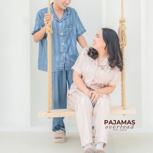 PHOEBE | satin shortsleeves + pants pajama set | PajamasOverload