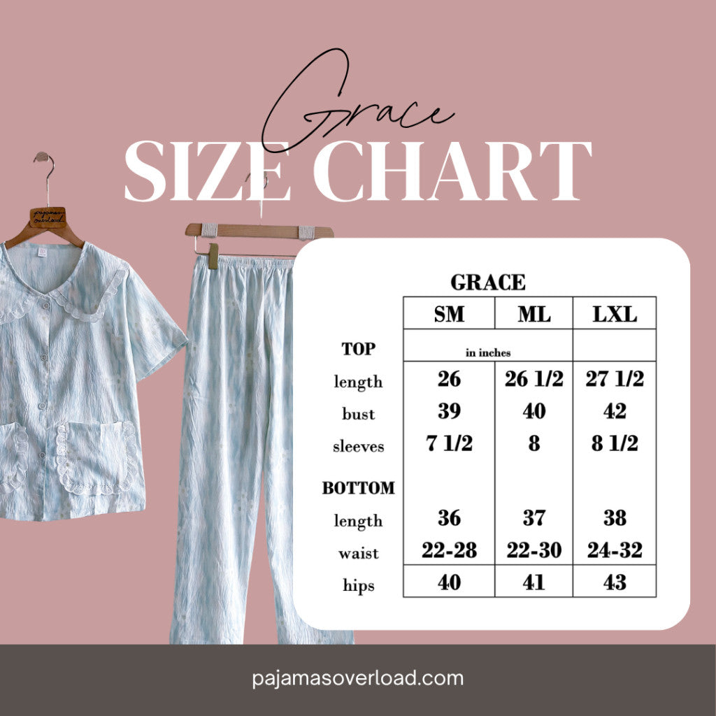 GRACE | crumpled shortsleeves top + pants sleepwear pajama set | PajamasOverload