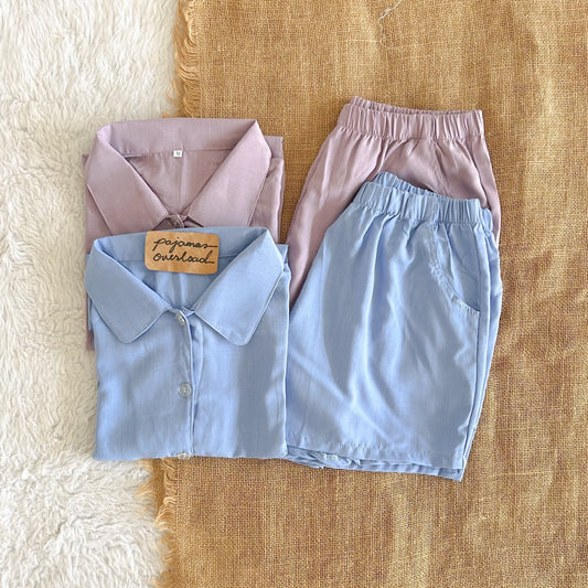 JULIANA | soft linen shortsleeves + shorts buttondown set | PajamasOverload