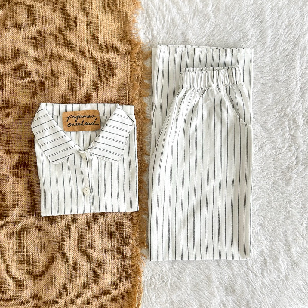 JULIANA PANTS | soft linen / cotton shortsleeves + pants buttondown set | PajamasOverload