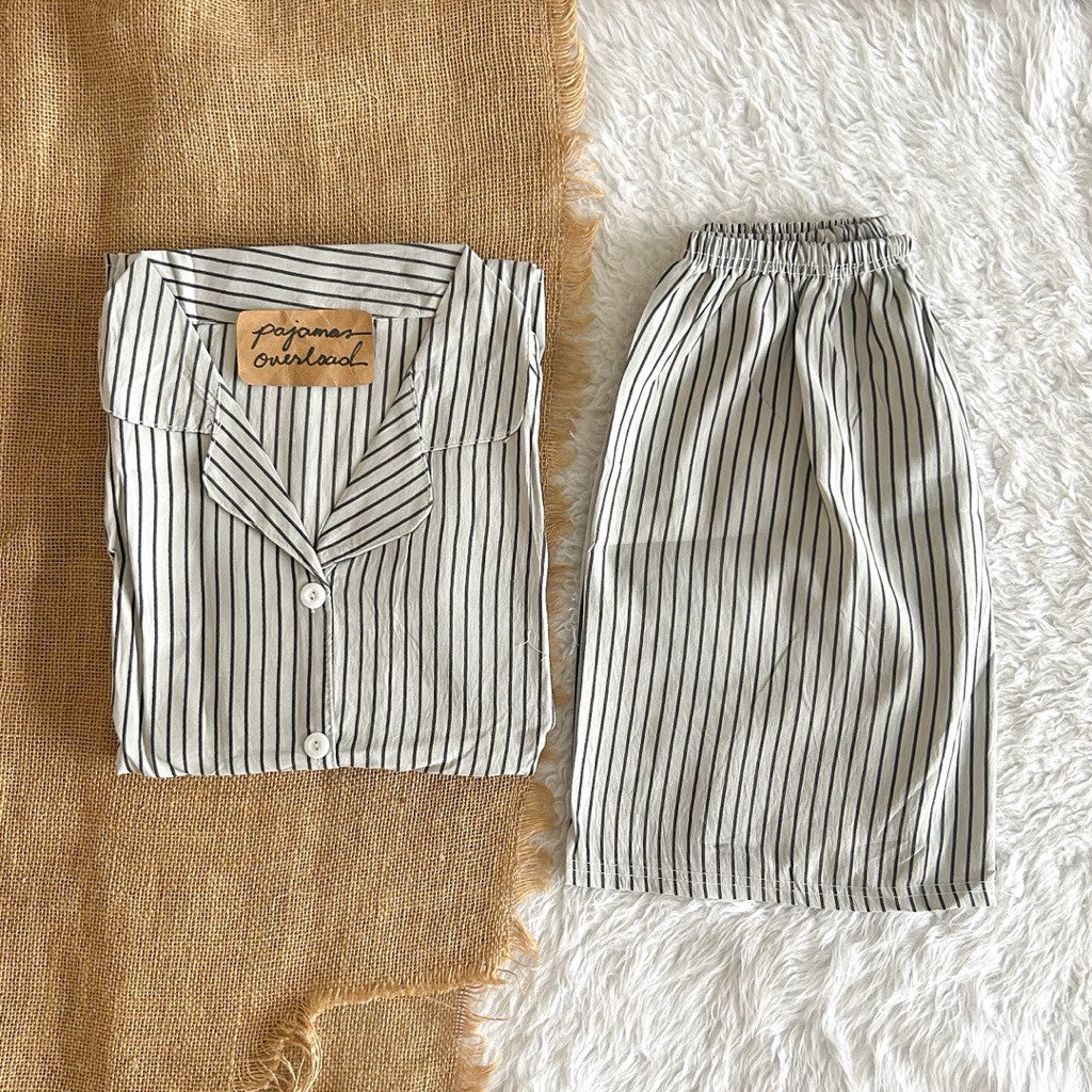 ANGELICA | crumpled extreme oversize top + shorts sleepwear set | PajamasOverload