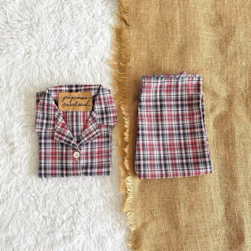 MERLIN FAMILY | korean woven shortsleeves + pants sleepwear set adult and kids set | PajamasOverload