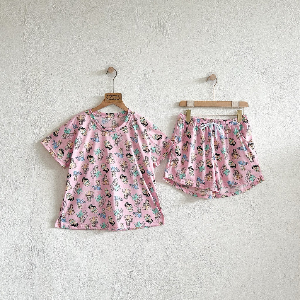 LIZ | cotton jersey oversized shirt + shorts loungewear pajama set | PajamasOverload