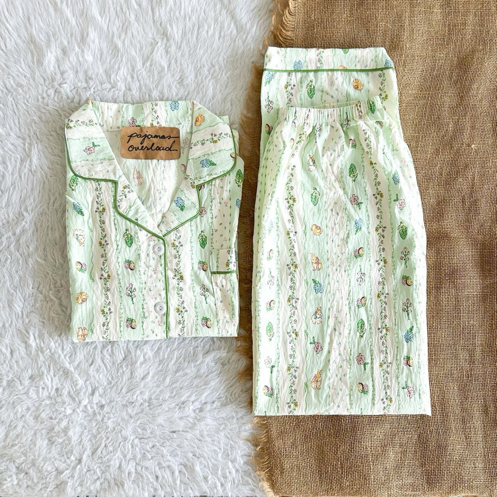 TINA | crumpled shortsleeves top + pants  pajama set | PajamasOverload