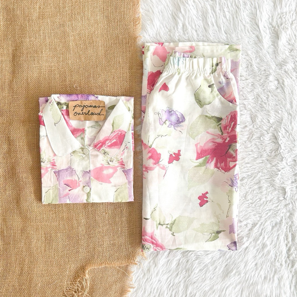 JULIANA PANTS | soft linen / cotton shortsleeves + pants buttondown set | PajamasOverload