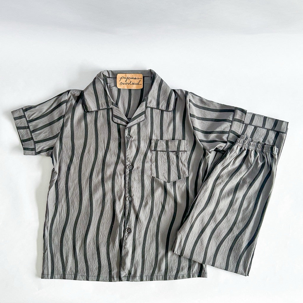 MIKE CRUMPLED | crumpled shortsleeves + pants sleepwear pajama set for MEN | PajamasOverload