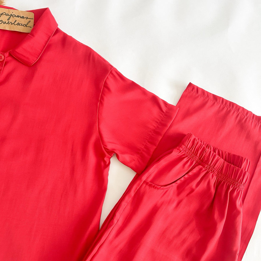 JULIANA PANTS | cotton silk shortsleeves + pants button down set | PajamasOverload