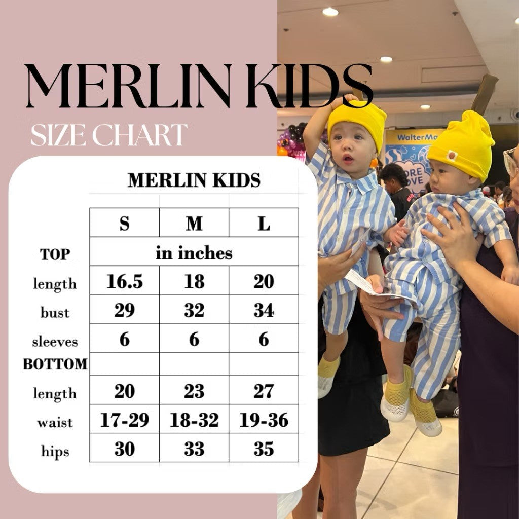 MERLIN KIDS | challis shorts sleeves top + pants sleepwear set | PajamasOverload