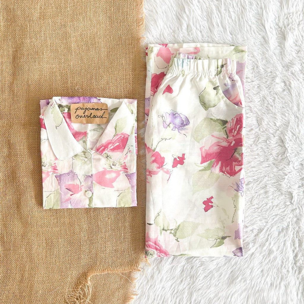JULIANA PANTS | soft linen / cotton shortsleeves + pants buttondown set | PajamasOverload
