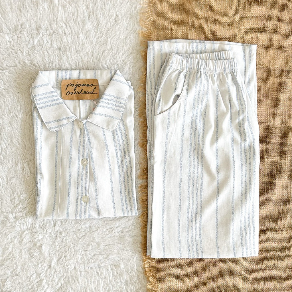 JULIANA PANTS | soft linen / cotton shortsleeves + pants buttondown set | PajamasOverload