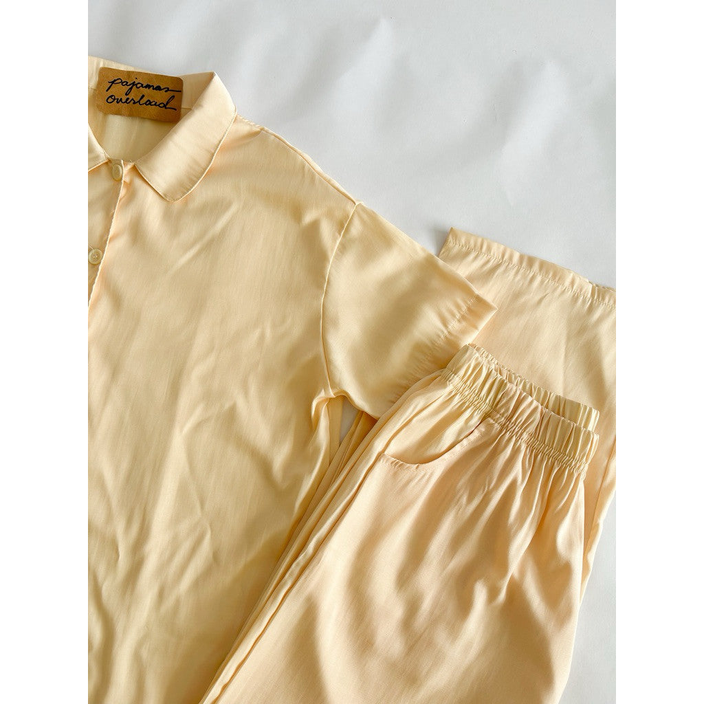 JULIANA PANTS | cotton silk shortsleeves + pants button down set | PajamasOverload