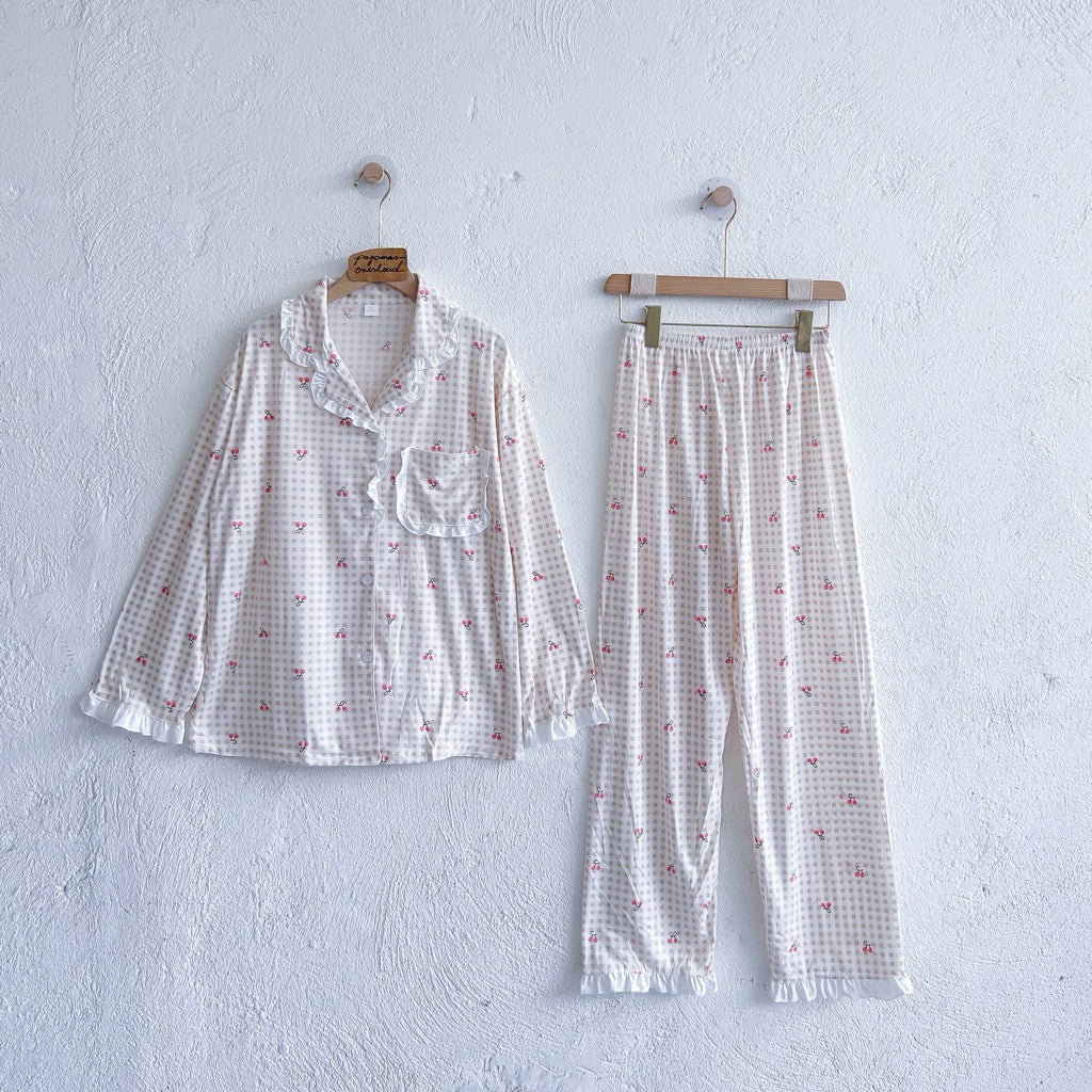 ROSS | Poly Cotton longsleeves top + pants sleepwear pajama set | PajamasOverload
