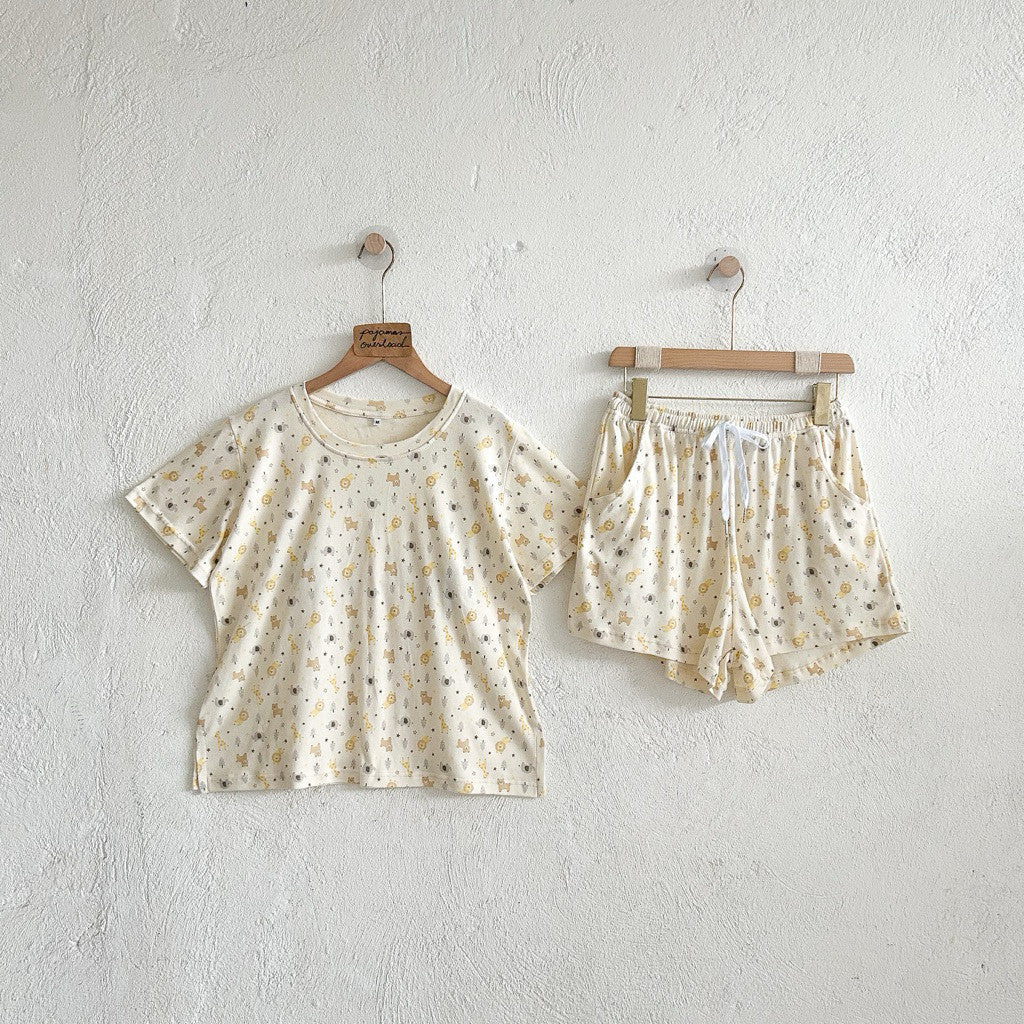 LIZ | cotton jersey oversized shirt + shorts loungewear pajama set | PajamasOverload